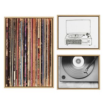 Sylvie Record Player Framed Canvas Set by Various Artists