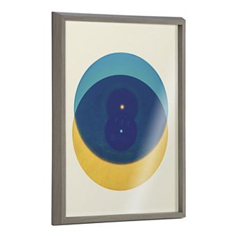 Blake Colorful Records Blue Yellow Framed Printed Glass by Emiko and Mark Franzen of F2Images