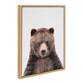 Sylvie Cute Bear Color Framed Canvas by Simon Te of Tai Prints