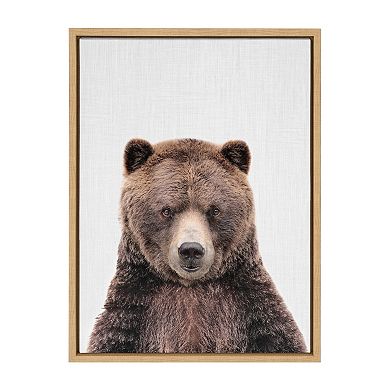 Sylvie Cute Bear Color Framed Canvas by Simon Te of Tai Prints