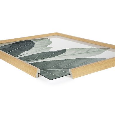 Blake Modern Green Leaf Botanical III Framed Printed Glass by The Creative Bunch Studio