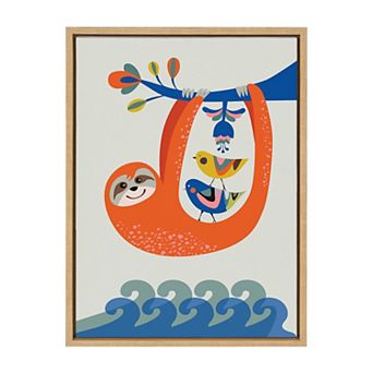 Sylvie Little Sloth Framed Canvas by Rachel Lee of My Dream Wall