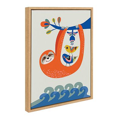 Sylvie Little Sloth Framed Canvas by Rachel Lee of My Dream Wall