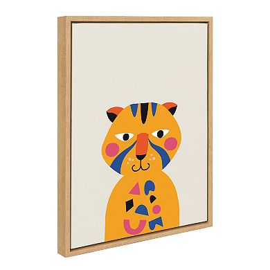 Sylvie Mid Century Modern Baby Tiger Framed Canvas by Rachel Lee of My Dream Wall