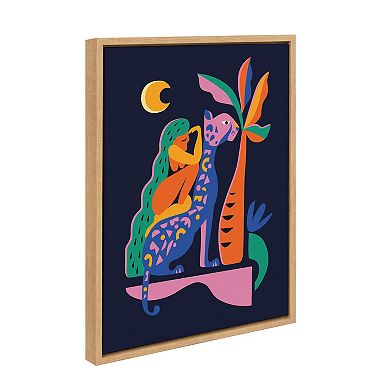 Sylvie Girl On Cheetah Framed Canvas By Rachel Lee of My Dream Wall
