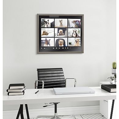 Blake Video Chat Dogs Framed Printed Glass by The Creative Bunch Studio