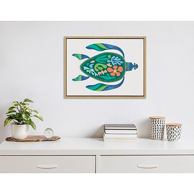 Sylvie MCM Sea Turtle Framed Canvas by Rachel Lee of My Dream Wall