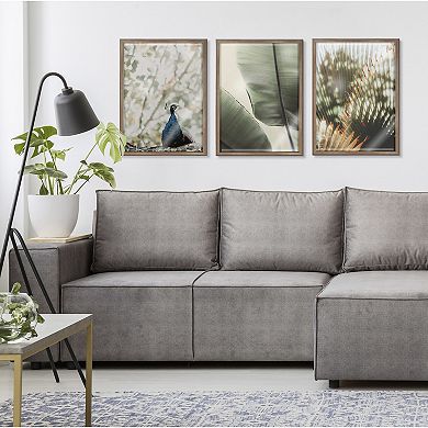 Blake Vintage Palms Framed Printed Glass by Alicia Abla