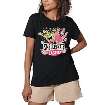 Juniors' Spongebob And Patrick Graphic Loose Tee