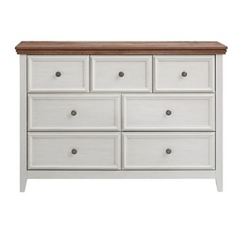Beige 37.66 in H Accent Cabinet with 7 Drawers