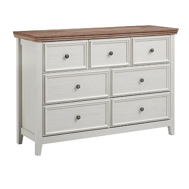 Beige 37.66 in. H Accent Cabinet with 7 Drawers