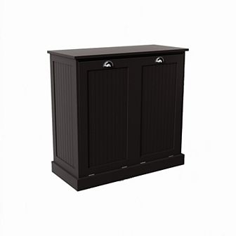 32.68 in W. x 14.57 in D x 31.5 in H Wood Linen Cabinet with Tilt-out Storage