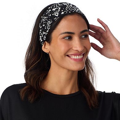 Women's Cuddl Duds® Cozy Short Sleeve Pajama Top & Capri Pajama Pants Set with Headband