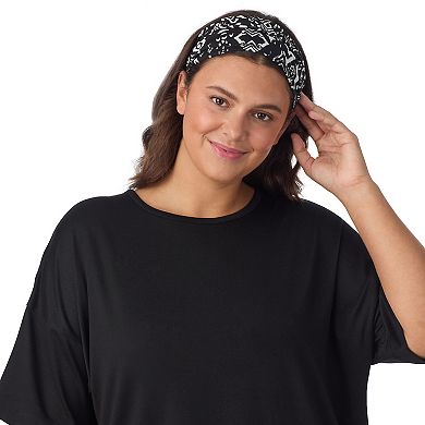 Plus Size Cuddl Duds® Short Sleeve Pajama Top & Pajama Boxer Set with Headband