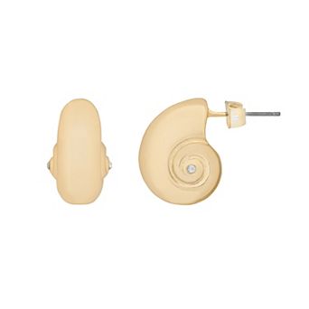 LC Lauren Conrad Gold Tone Nickel Free Nautilus Drop Earrings