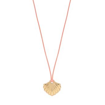 LC Lauren Conrad Gold Tone Corded Shell Pendant Necklace