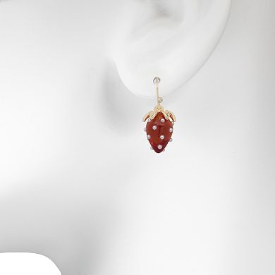 LC Lauren Conrad Gold Tone Strawberry Drop Earrings