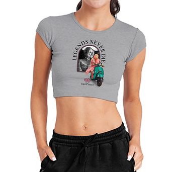 Juniors' White Lotus Legends Never Die Baby Rib Tee