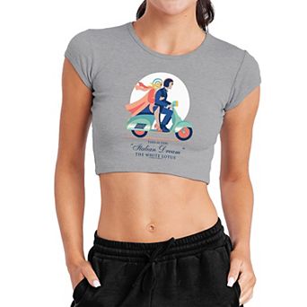 Juniors' White Lotus Italian Dream Baby Rib Tee