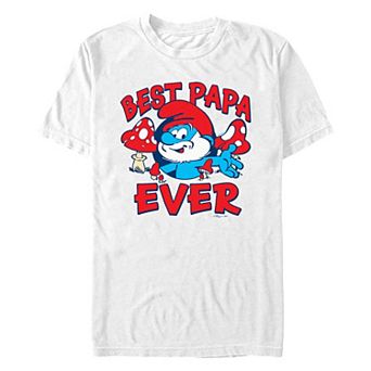 Men's Smurfs Best Papa Ever Graphic Tee