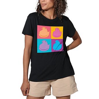 Juniors' Peeps Easter In Squares Graphic Loose Tee