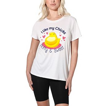 Juniors' Peeps Easter Fluffy and Sweet Graphic Loose Tee
