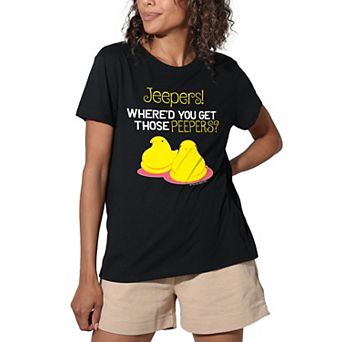 Juniors' Peeps Easter Jeepers Peepers Graphic Loose Tee