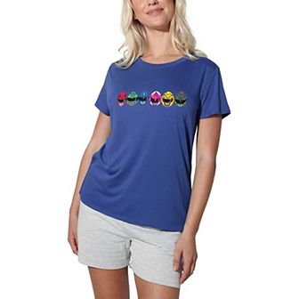 Juniors' Power Rangers Helmet Graphic Loose Tee