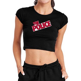 Juniors' The Police Graphic Crop Top
