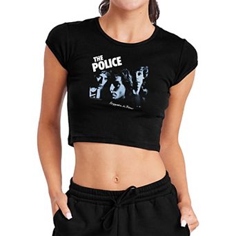 Juniors' The Police Graphic Crop Top