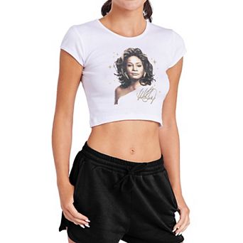 Juniors' Whitney Houston Star Baby Cropped Top
