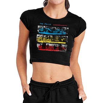 Juniors' The Police Graphic Baby Rib Crop Top