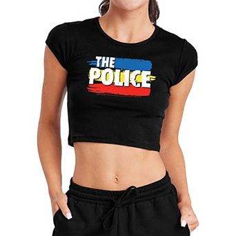 Juniors' The Police Graphic Crop Top