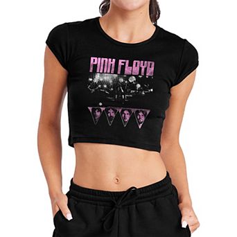 Juniors' Pink Floyd Graphic Baby Rib Crop Top