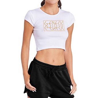 Juniors' Genesis Mirror Logo Crop Top