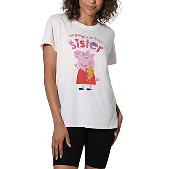 Juniors' Peppa Pig Big Sister Graphic Loose Tee