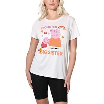 Juniors' Peppa Pig Promoted Big Sister Graphic Tee