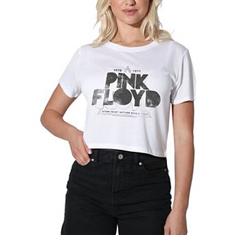 Juniors' Pink Floyd Atom Heart Crop Tee