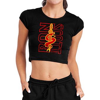 Juniors' Bon Scott Dagger Graphic Crop Top