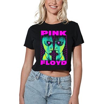 Juniors' Pink Floyd Neon Division Bell Crop Tee for Women