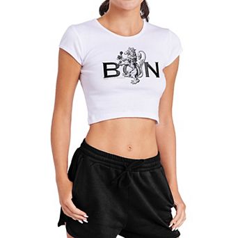 Juniors' Bon Scott Baby Rib Crop Top