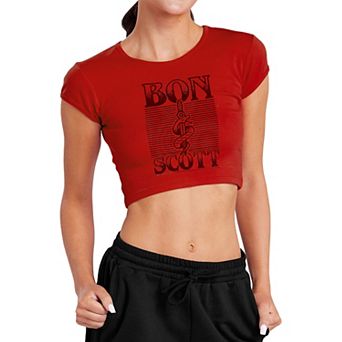 Juniors' Bon Scott Dagger Crop Top