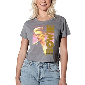 Juniors' David Bowie Smokin Crop Tee