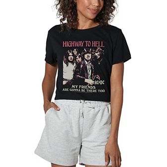 Juniors' Highway to Hell Graphic Crop Tee