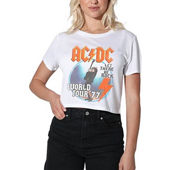 Juniors' AC/DC Let There Be Rock Graphic Crop Tee