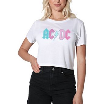 Juniors' AC/DC Graphic Crop Tee