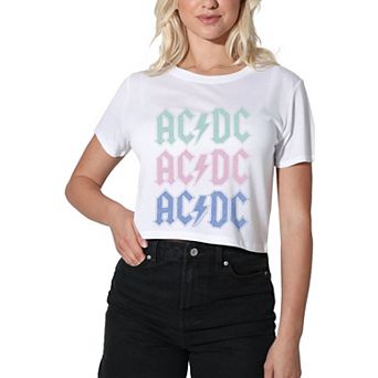 Juniors' AC/DC Graphic Crop Tee