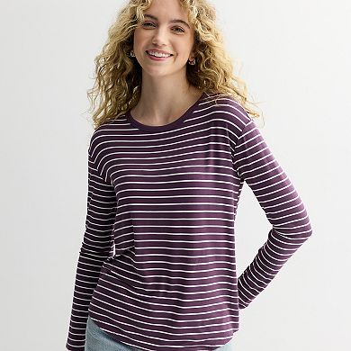 Juniors' SO Long Sleeve Crewneck Tee