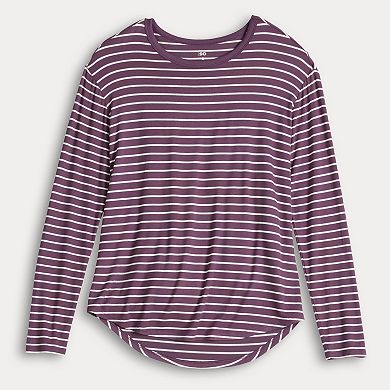 Juniors' SO Long Sleeve Crewneck Tee