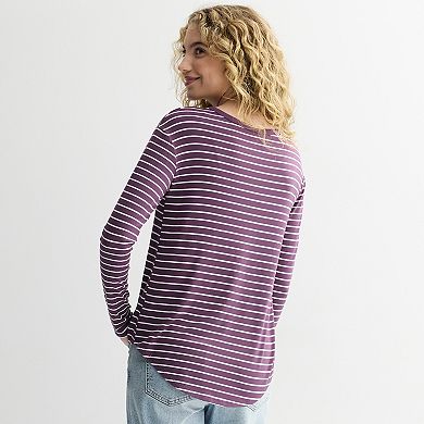 Juniors' SO Long Sleeve Crewneck Tee
